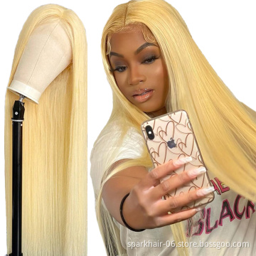 Wholesale 613 Lace Frontal Wigs Vendor 613 Blonde Raw Unprocessed Brazilian Hair 100% Cuticle Aligned Human Hair Lace front Wig